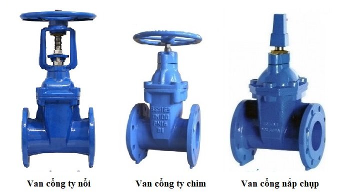 Van cổng gang ty nổi - ty chìm - nắp chụp