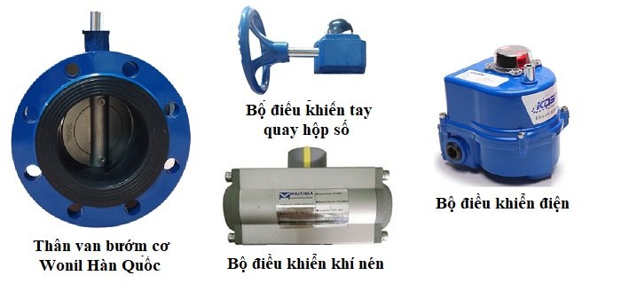 Cấu tạo van bướm mặt bích Hàn Quốc