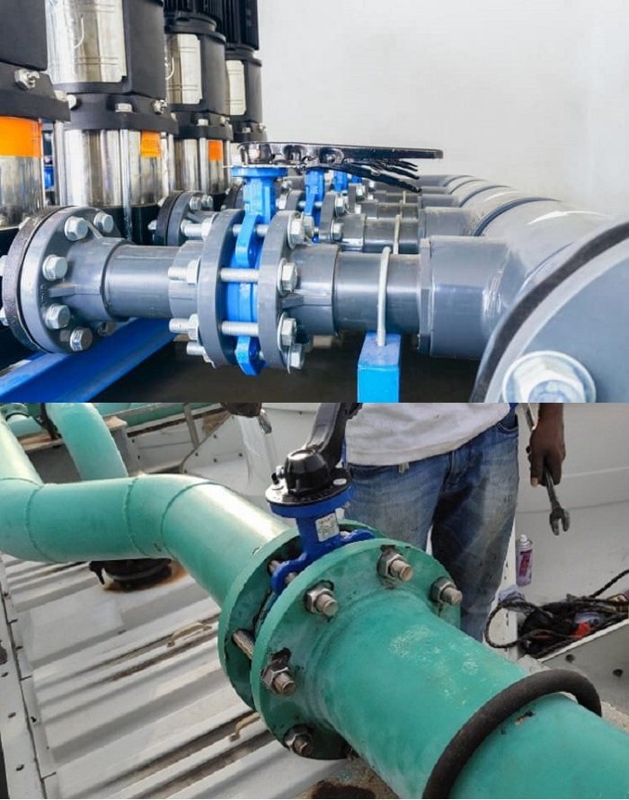 Ứng dụng van bướm tay gạt AUT