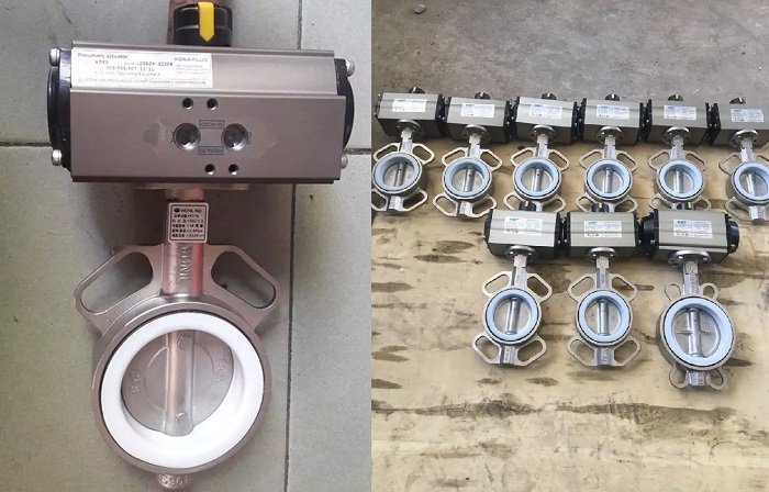 Van bướm inox Hàn Quốc điều khiển khí nén